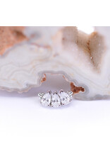 BVLA 3 Gem Pear Panaraya with CZ in 14k Gold 16g Threaded Ends by BVLA!