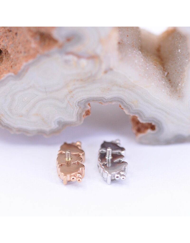 BVLA 3 Gem Pear Panaraya with CZ in 14k Gold 16g Threaded Ends by BVLA!