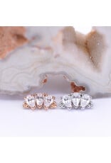 BVLA 3 Gem Pear Panaraya with CZ in 14k Gold 16g Threaded Ends by BVLA!