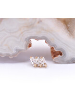 BVLA Liara 3 with CZ in 14k Gold 16g Threaded Ends by BVLA!