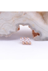 BVLA Liara 3 with CZ in 14k Gold 16g Threaded Ends by BVLA!