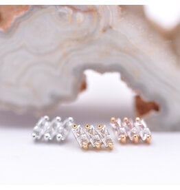 BVLA Liara CZ 14k Gold 16g Threaded Ends
