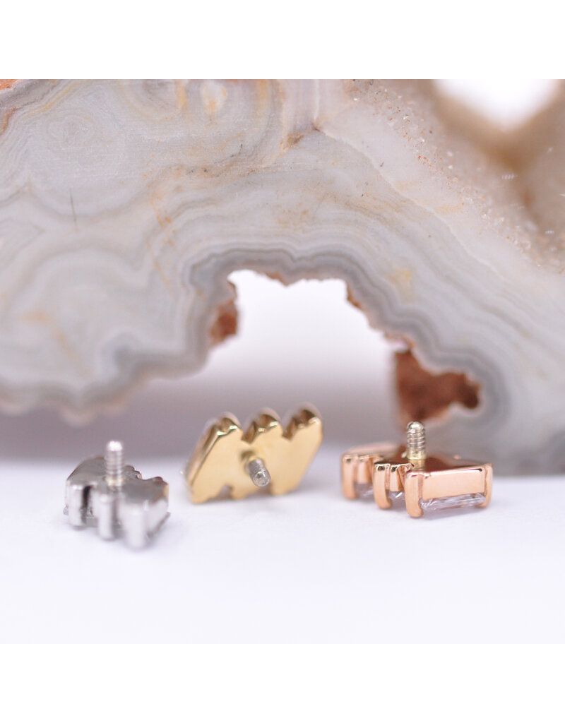 BVLA Liara 3 with CZ in 14k Gold 16g Threaded Ends by BVLA!