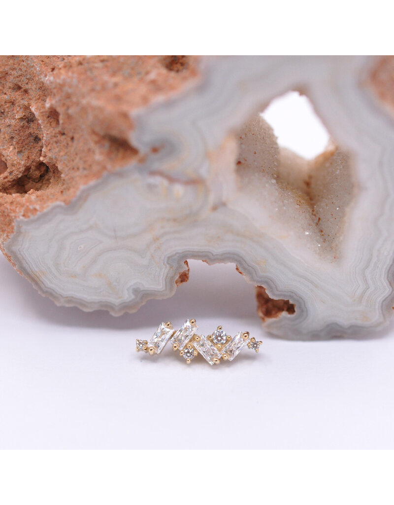 BVLA Genesis with CZ in 14k Gold 16g Threaded Ends by BVLA!