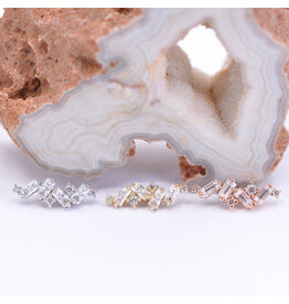 BVLA Genesis CZ 14k Gold 16g Threaded Ends