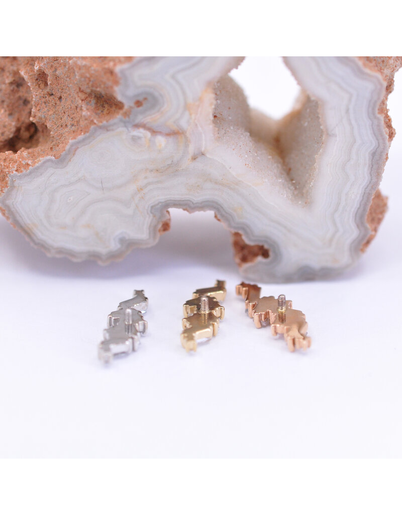 BVLA Genesis with CZ in 14k Gold 16g Threaded Ends by BVLA!