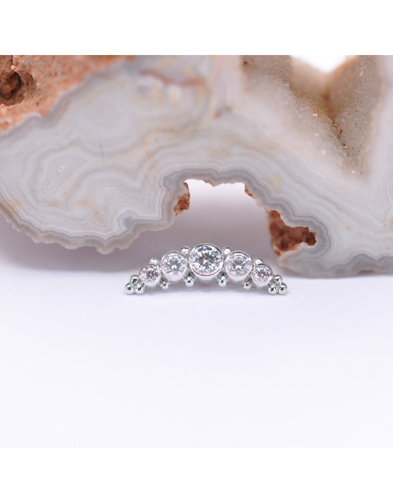 BVLA 5 Gem Graduating Panaraya with CZ in 14k Gold 16g Threaded Ends by BVLA!