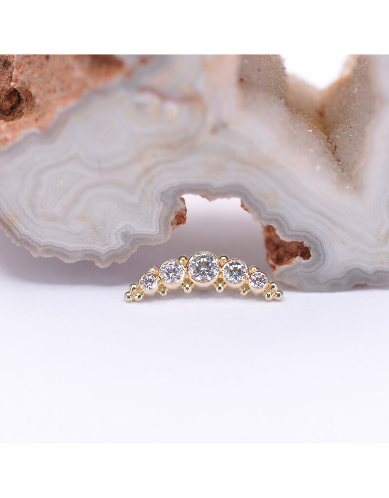 BVLA 5 Gem Graduating Panaraya with CZ in 14k Gold 16g Threaded Ends by BVLA!