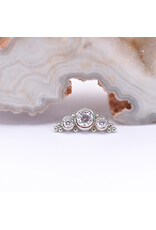 BVLA 3 Gem Graduating Panaraya with CZ in 14k Gold 16g Threaded Ends by BVLA!