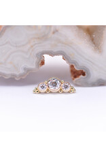 BVLA 3 Gem Graduating Panaraya with CZ in 14k Gold 16g Threaded Ends by BVLA!