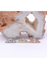 BVLA 3 Gem Graduating Panaraya with CZ in 14k Gold 16g Threaded Ends by BVLA!