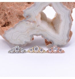 BVLA 3 Gem Panaraya CZ 14k Gold 16g Threaded Ends