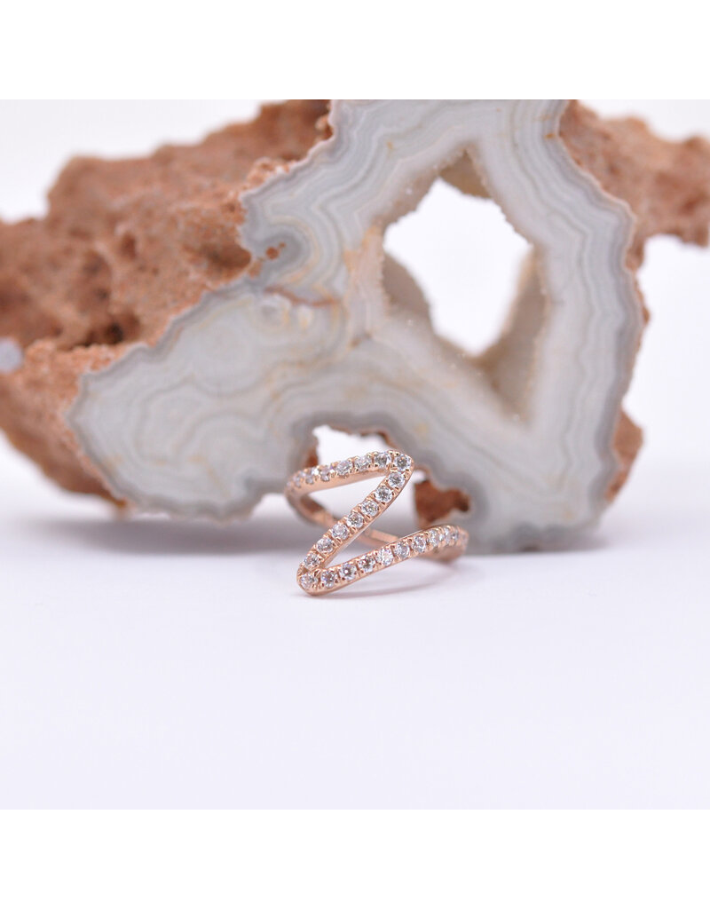 BVLA 16g 7/16" High Tide Clicker Ring with CZ in 14k Rose Gold by BVLA!