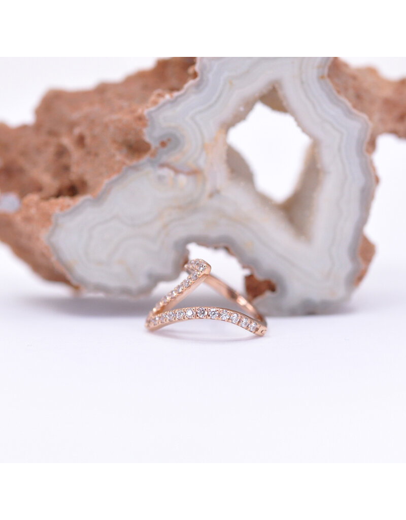 BVLA 16g 7/16" High Tide Clicker Ring with CZ in 14k Rose Gold by BVLA!