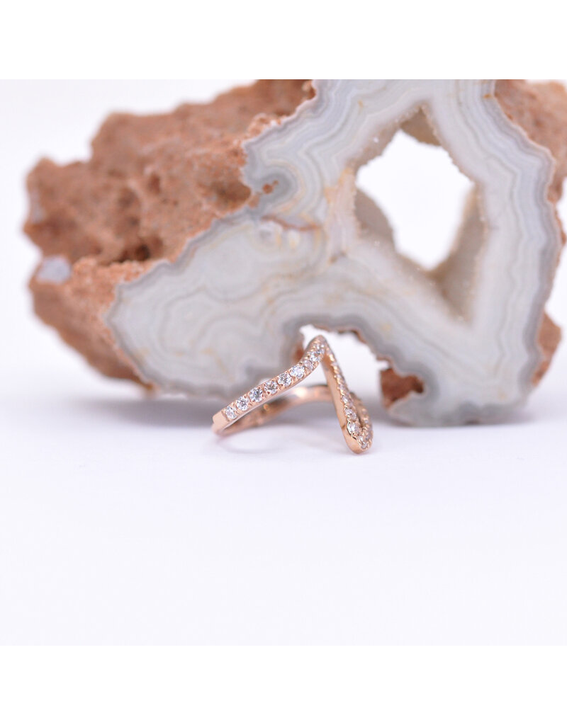 BVLA 16g 7/16" High Tide Clicker Ring with CZ in 14k Rose Gold by BVLA!