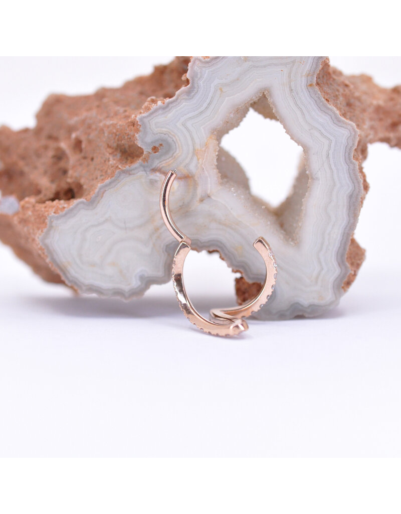 BVLA 16g 7/16" High Tide Clicker Ring with CZ in 14k Rose Gold by BVLA!