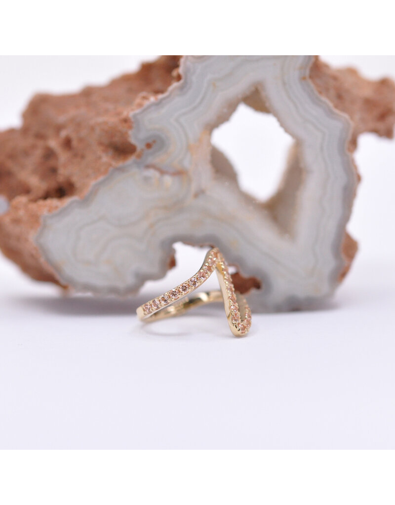 BVLA 16g 7/16" High Tide Clicker Ring with Champagne Sapphire in 14k Yellow Gold by BVLA!