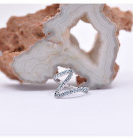 BVLA High Tide Cyan CZ White Gold 16g 7/16" Clicker Ring