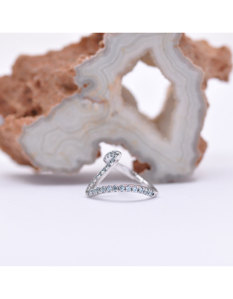 BVLA 16g 7/16" High Tide Clicker Ring with Cyan CZ in 14k White Gold by BVLA!