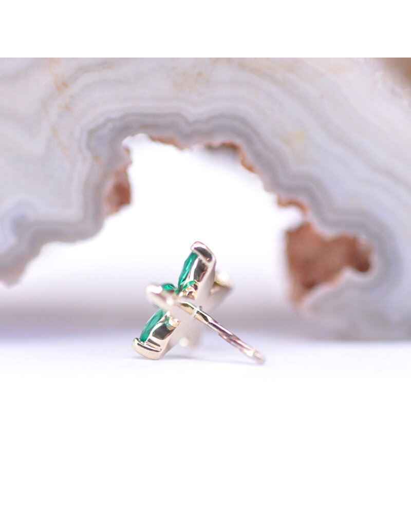 BVLA Starflower with Emerald in 14k Yellow Gold Threadless End by BVLA!