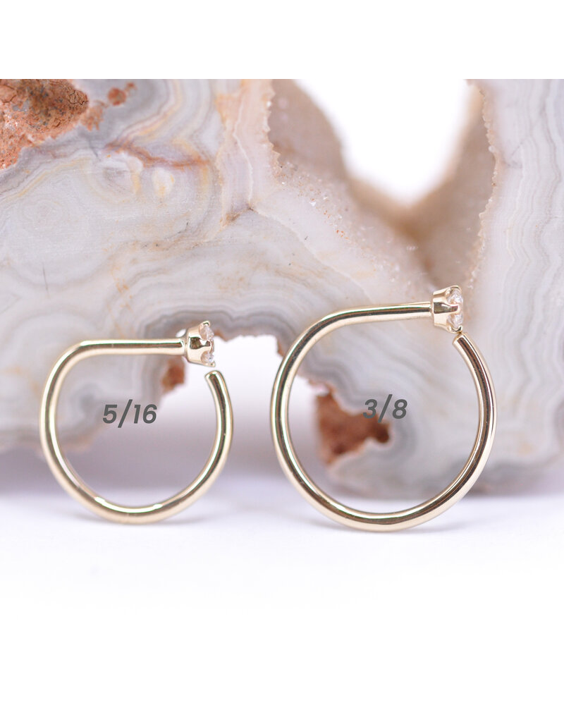 BVLA 2mm Diamond Prong 14k Gold 18g Nostril Snails by BVLA!