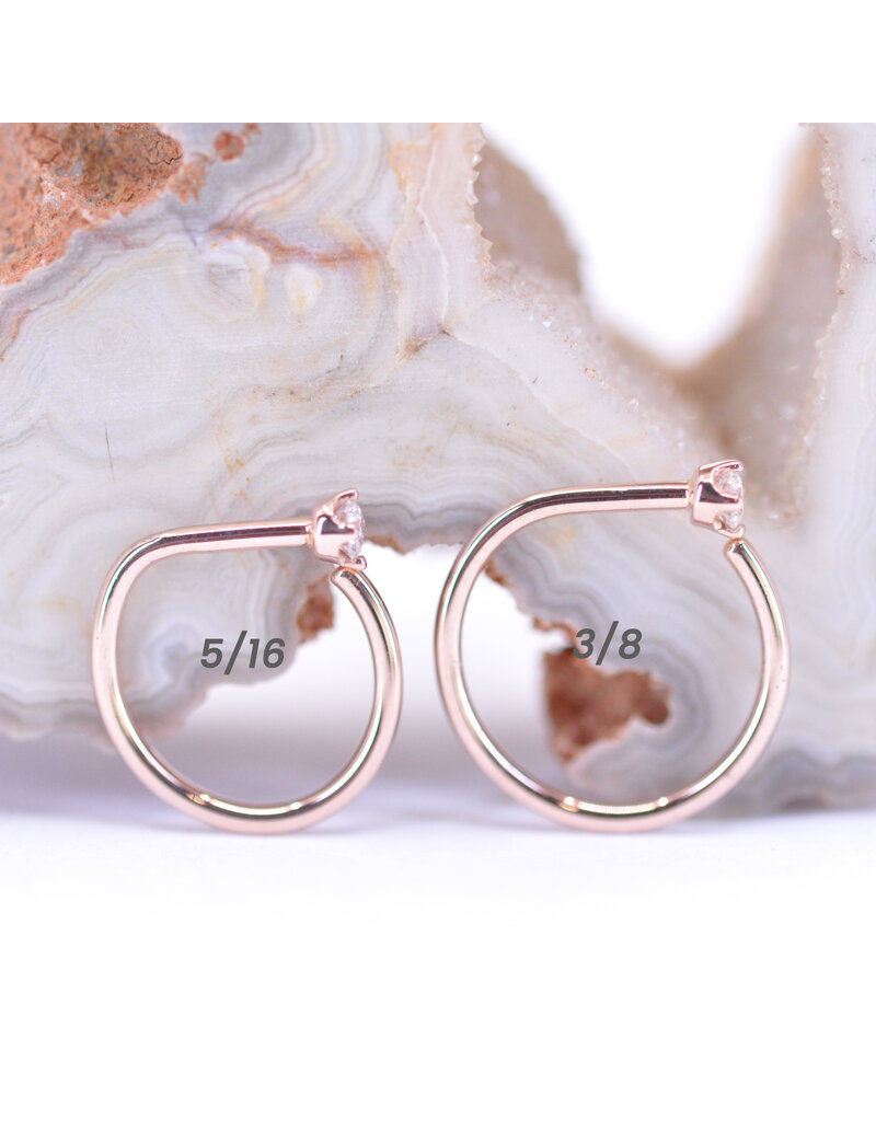 BVLA 2mm Diamond Prong 14k Gold 18g Nostril Snails by BVLA!