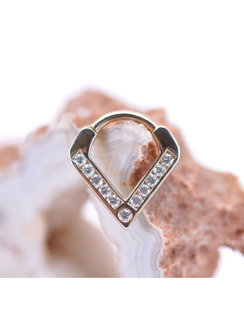 BVLA 16g 5/16" Muir Clicker Ring with Genuine VS Diamonds in 14k Yellow Gold by BVLA!