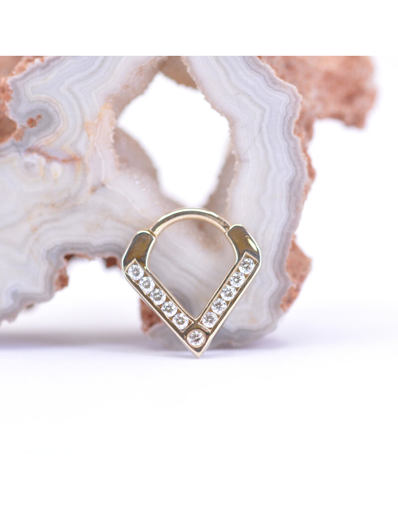 BVLA 16g 5/16" Muir Clicker Ring with Genuine VS Diamonds in 14k Yellow Gold by BVLA!