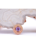 BVLA Double Round Harlequin with Amethyst in 14k Rose Gold 16g Threaded End by BVLA!