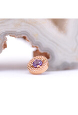 BVLA Double Round Harlequin with Amethyst in 14k Rose Gold 16g Threaded End by BVLA!