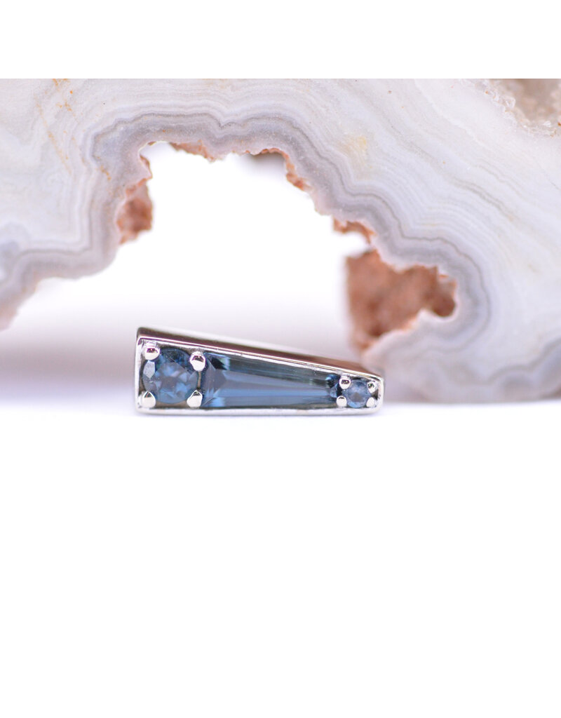 BVLA Valerian with London Blue Topaz in 14k White Gold 16g Threaded End by BVLA!