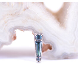 BVLA Valerian London Blue Topaz White Gold 16g Threaded End