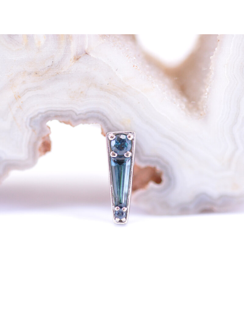 BVLA Valerian with London Blue Topaz in 14k White Gold 16g Threaded End by BVLA!