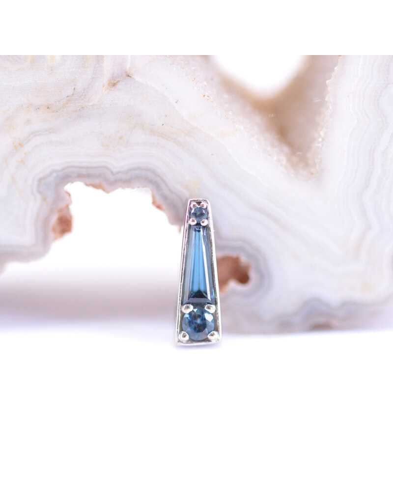 BVLA Valerian with London Blue Topaz in 14k White Gold 16g Threaded End by BVLA!