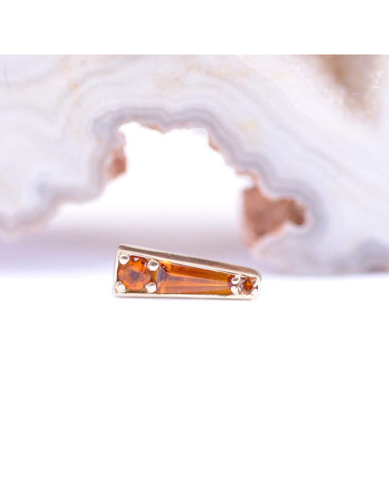 BVLA Valerian with Madeira Citrine in 14k Yellow Gold 16g Threaded End by BVLA!