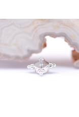 BVLA 6mm Mini Kandy with Rose Cut Rainbow Moonstone in 14k White Gold 16g Threaded Ends