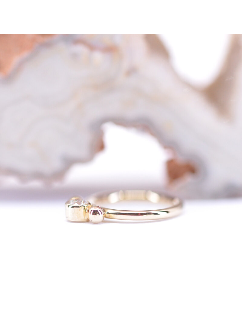 BVLA 16g 3/8" Oberon Seam Ring with CZ in 14k Yellow Gold by BVLA!