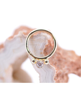BVLA Oberon CZ Yellow Gold 16g 3/8" Seam Ring