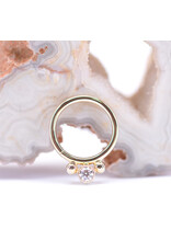 BVLA 16g 3/8" Oberon Seam Ring with CZ in 14k Yellow Gold by BVLA!