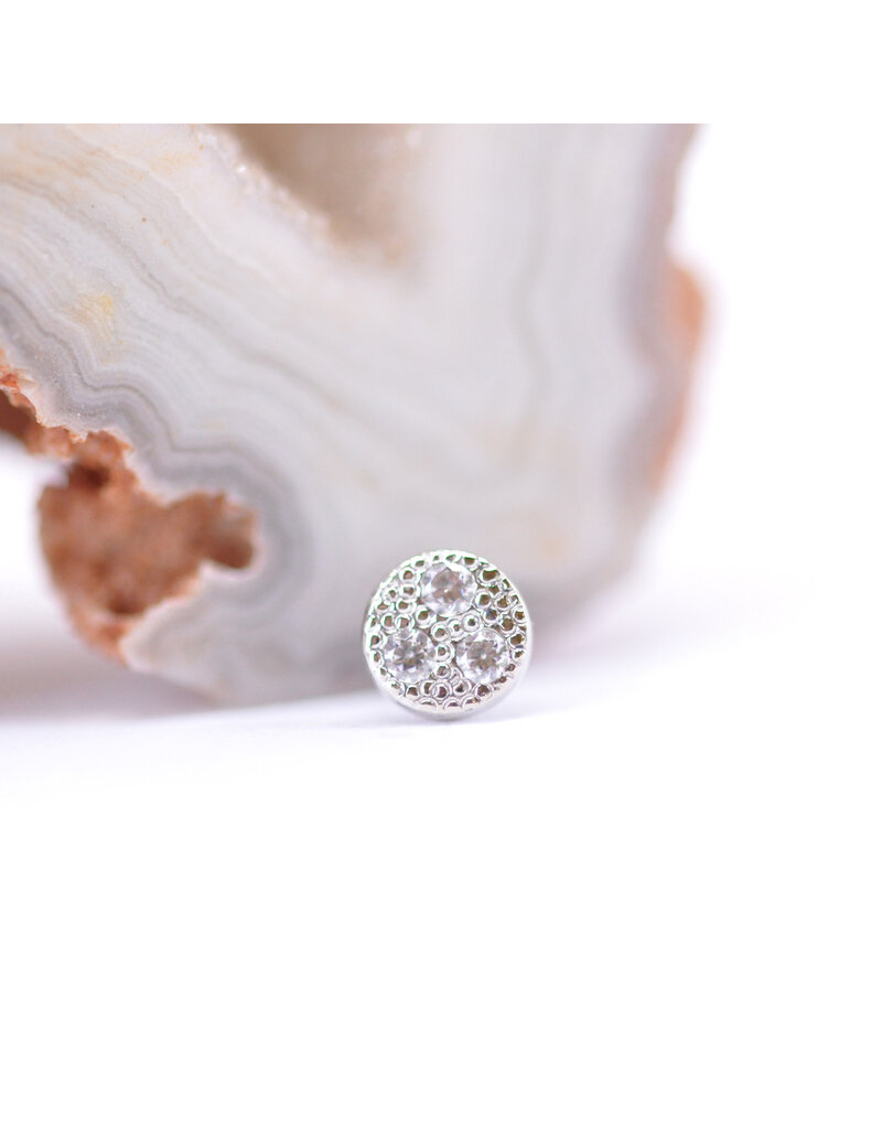 BVLA Pave Circle with CZ in 14k Gold Threadless Ends by BVLA!