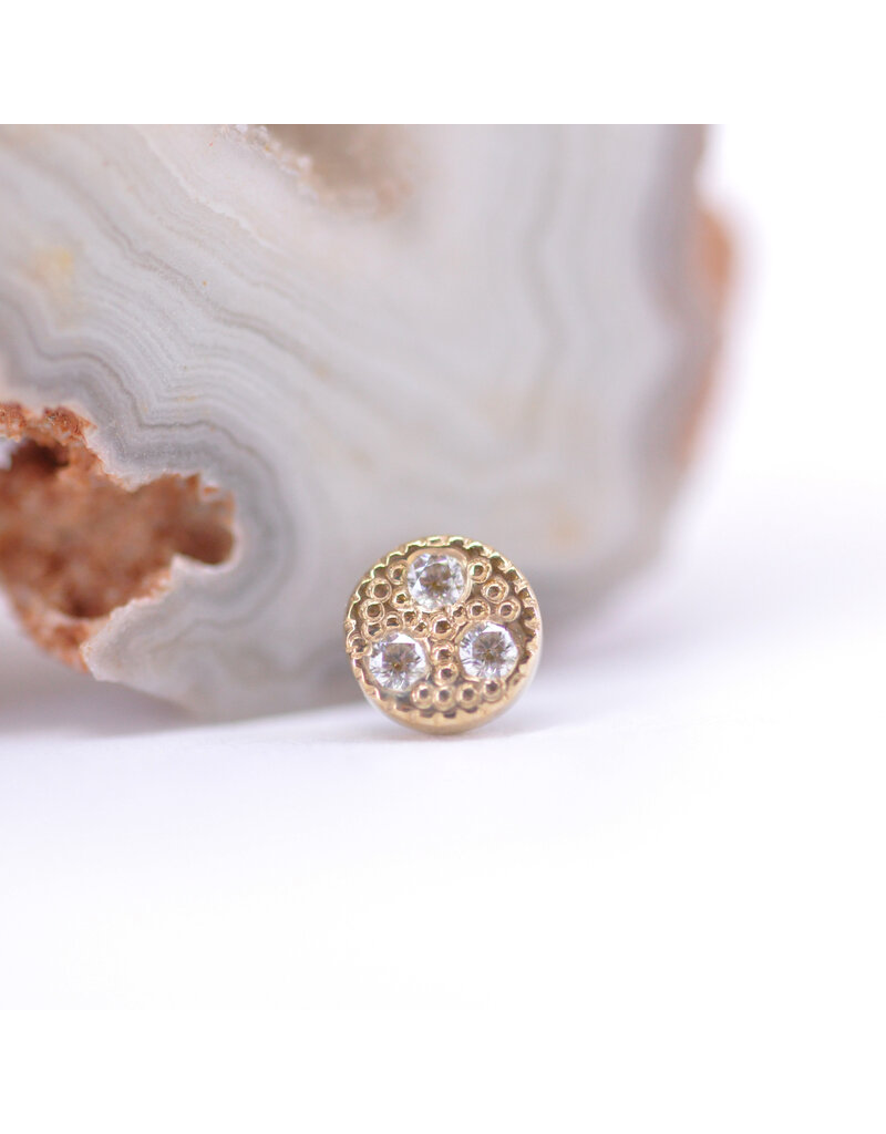 BVLA Pave Circle with CZ in 14k Gold Threadless Ends by BVLA!