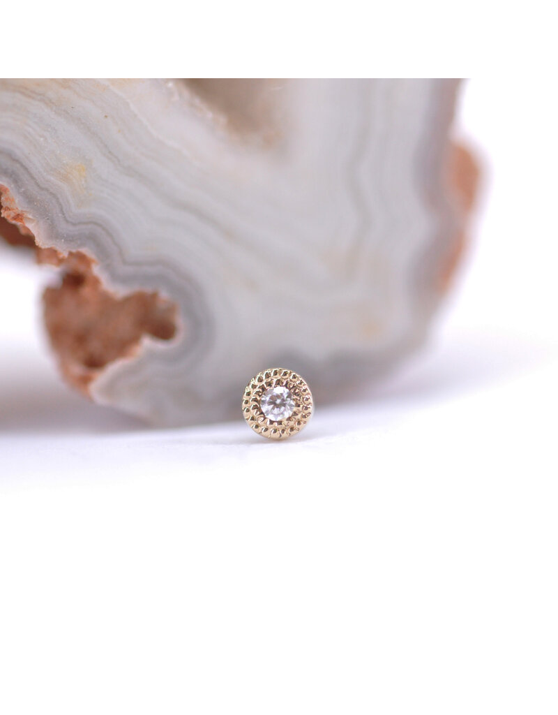 BVLA Pave Circle with CZ in 14k Gold Threadless Ends by BVLA!