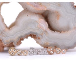 BVLA Pave Circle CZ 14k Gold Threadless Ends