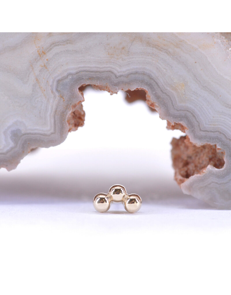 BVLA Tri Bead Arc 14k Gold Threadless End by BVLA!