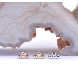 BVLA Tri Bead Arc 14k Gold Threadless Ends