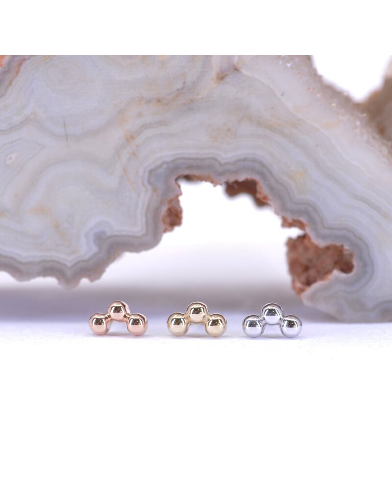 BVLA Tri Bead Arc 14k Gold Threadless End by BVLA!