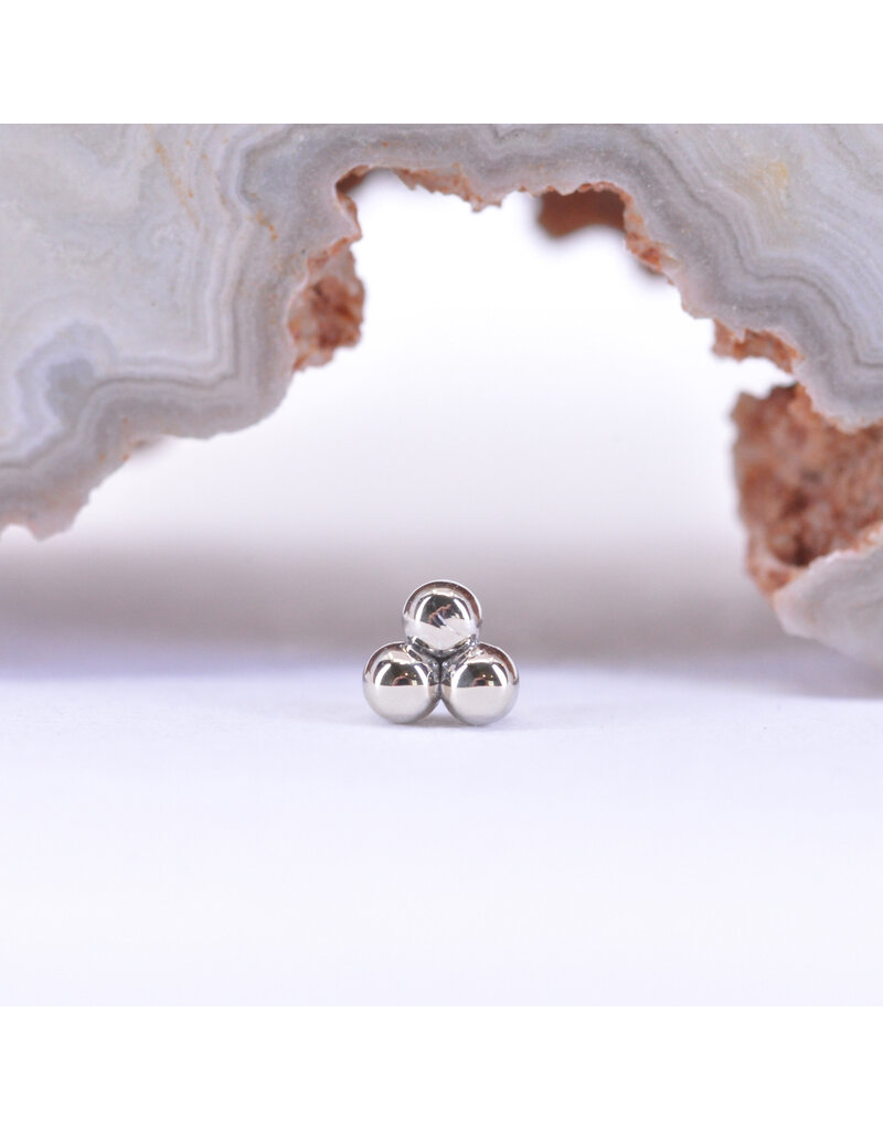 BVLA Tri Bead Cluster Threadless End in 14k Gold by BVLA!