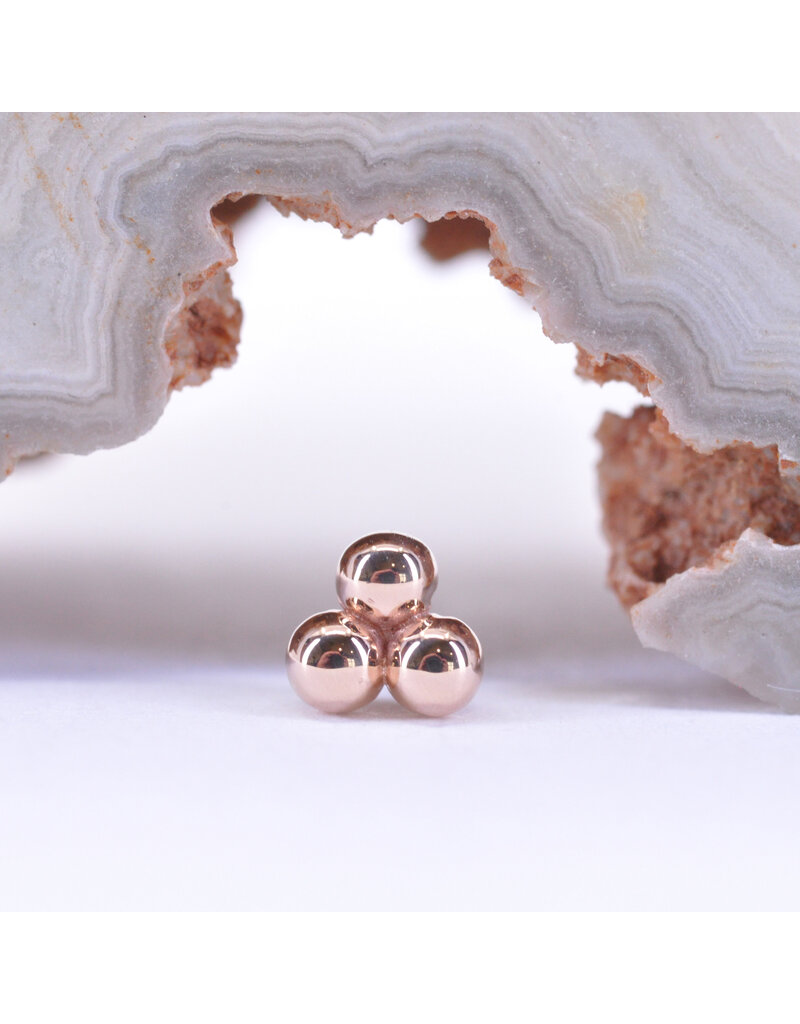 BVLA Tri Bead Cluster Threadless End in 14k Gold by BVLA!