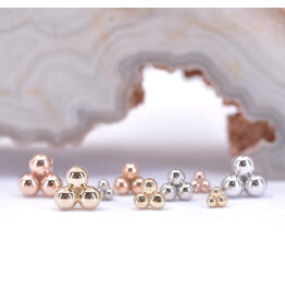 BVLA Tri Bead Cluster 14k Gold Threadless Ends