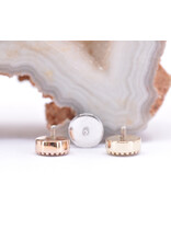 BVLA Round Harlequin with CZ in 14k Gold 16g Threaded Ends by BVLA!